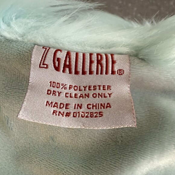 Z Gallerie Faux Fur Accent Throw - Soft Aquablue - Picture 4 of 4